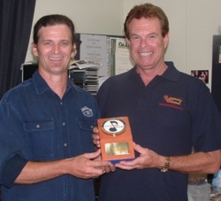 Marc Lea Regency Sound Studios and Graham Rodger with Graham's Tiara Award